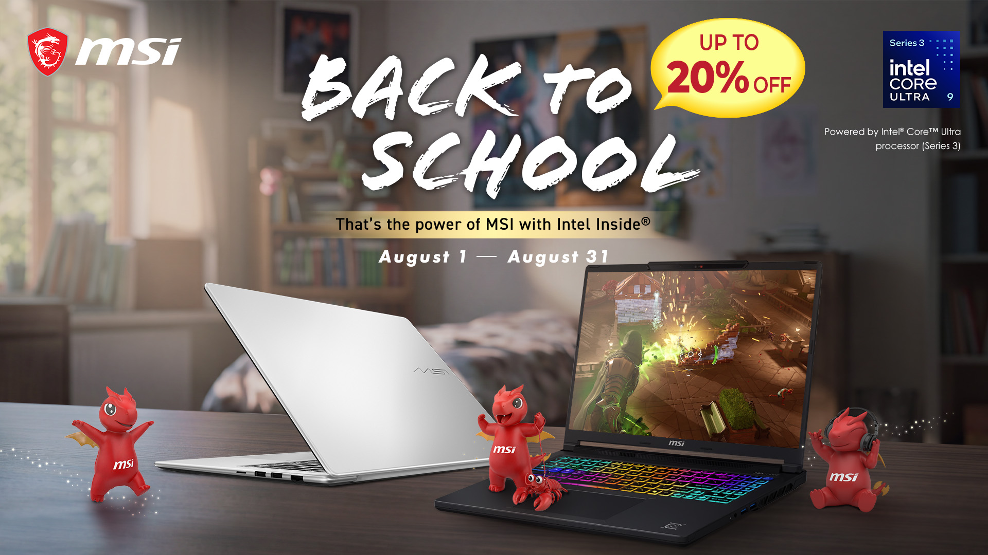MSI Highlights Three Laptops for Back to School 2026