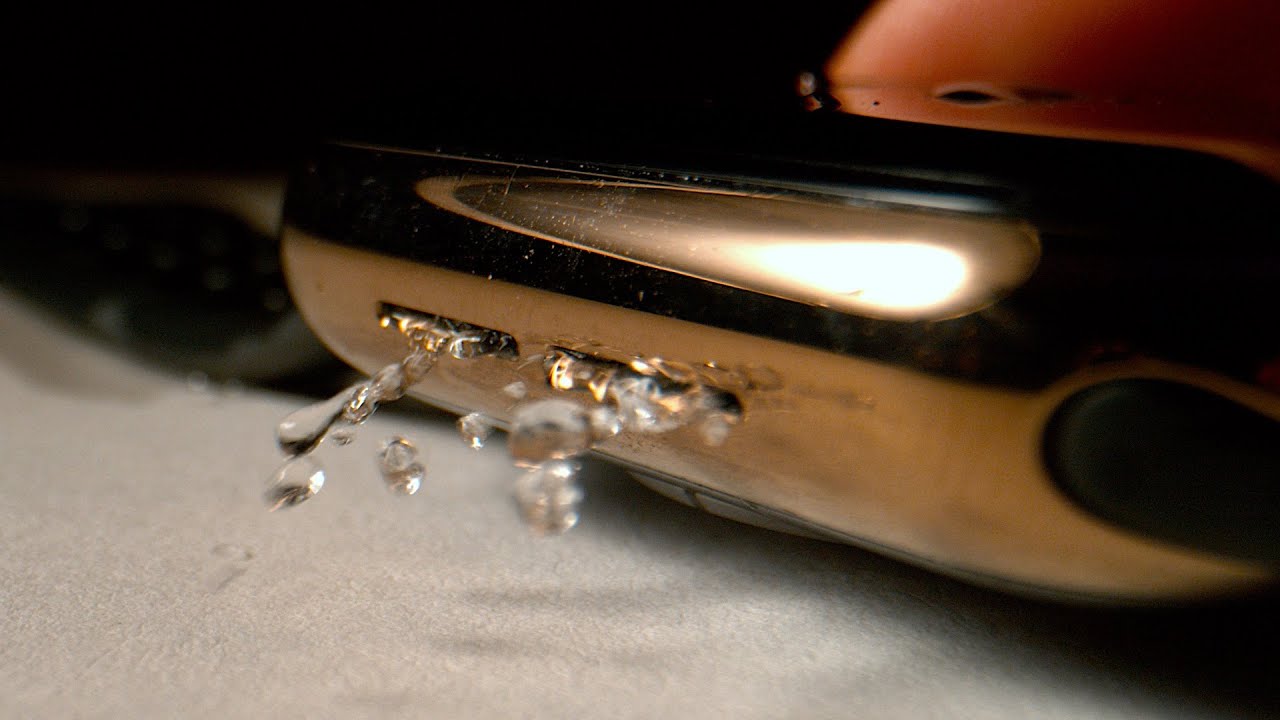 Apple Watches eject water in a mesmerising way. Let’s see that in slow motion!